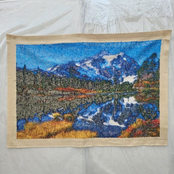 A Landscape Cross Stitch Embroidery Hanging Wall Decor Handmade - Picture 13 of 16
